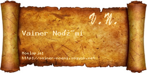 Vainer Noémi névjegykártya